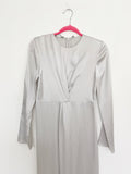 VINCE Front Back Twist Silk Dress NWT 4 in Silver