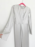 VINCE Front Back Twist Silk Dress NWT 4 in Silver