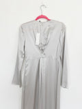 VINCE Front Back Twist Silk Dress NWT 4 in Silver