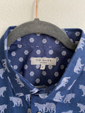 TED BAKER Mens Tiger Print Polo Button Shirt New