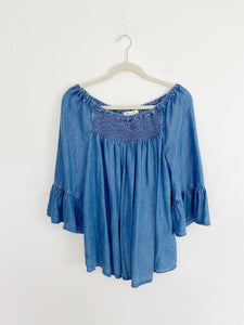 Beach Lunch Lounge Chambray Top Large