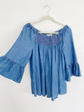 Beach Lunch Lounge Chambray Top Large