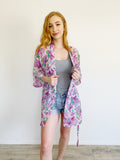 Forever 21 Sheer Kimono Floral Robe Small