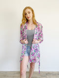 Forever 21 Sheer Kimono Floral Robe Small