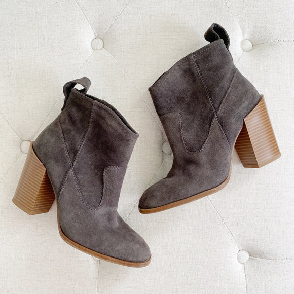 Zara Suede Heel Booties Size 6