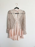 Free People Tell Tale Lace Tunic Pearl Nude Medium