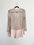 Free People Tell Tale Lace Tunic Pearl Nude Medium