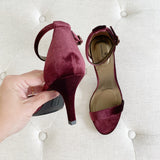 Bandolino Velvet Madia Wine Strap Heels New 6