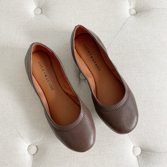 Lucky Brand Emmie Leather Ballet Flats Brown Size 6