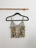 Forever 21 Leopard Crop Tank Top Small
