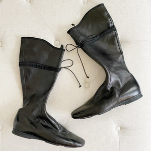 PRADA Leather Moto Boots 7.5