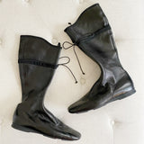 PRADA Leather Moto Boots 7.5