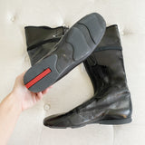 PRADA Leather Moto Boots 7.5