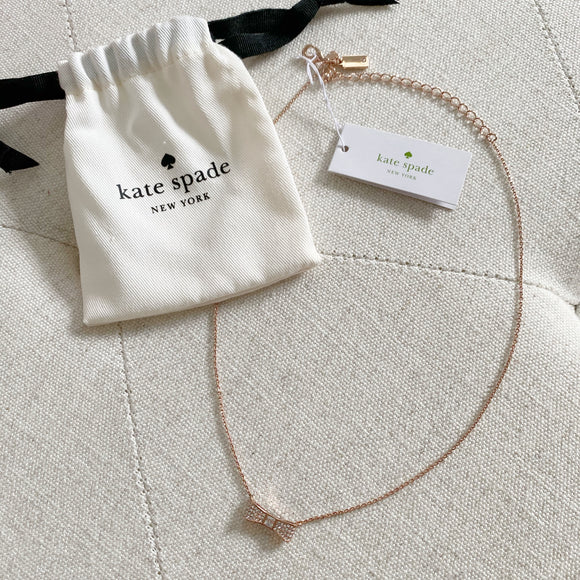 Kate Spade Rose Gold Bow Necklace NWT