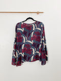 Ann Taylor Floral Bell Sleeve Blouse Small