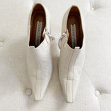 Donald J Pliner Leather Cream Kitten Heel Booties 8