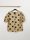 WHO WHAT WEAR Polka Dot Top Large
