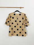 WHO WHAT WEAR Polka Dot Top Large