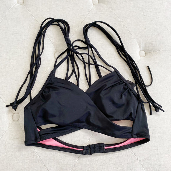 PINK by Victoria's Secret Black Wrap Bikini Top XS