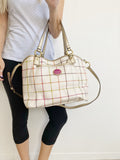 Coach Monogram Checkered Tote Bag