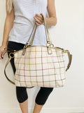 Coach Monogram Checkered Tote Bag