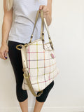 Coach Monogram Checkered Tote Bag