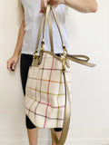 Coach Monogram Checkered Tote Bag