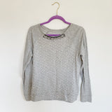JCP Polka Dot Jeweled Pullover Sweater Medium