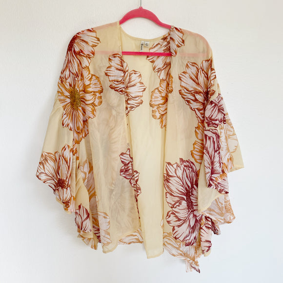 Versona Floral Sheer Kimono Small