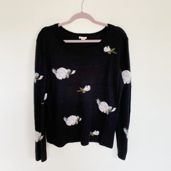 Xhilaration Knit Floral Sweater Medium