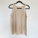Hippie Rose Knit Cold Shoulder Cream Sweater Small