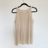 Hippie Rose Knit Cold Shoulder Cream Sweater Small