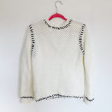 White Crow Chunky Knit Ivory Stitched Sweater Small