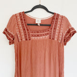 Knox Rose Pleated Embroidered Dress Small