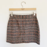 Plaid Fall Faux Wool Skirt Medium