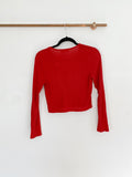 Altar'd State Knit Red Long Sleeve Top Small
