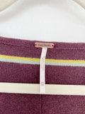 Free People Make You Mine Plum Long Sleeve Stripe Sweater NWT XS