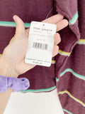 Free People Make You Mine Plum Long Sleeve Stripe Sweater NWT XS