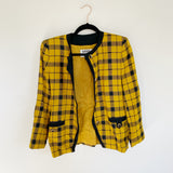KASPER A.S.L. Plaid Mustard Blazer 4P