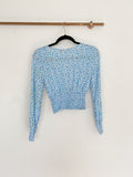 Abercrombie & Fitch Floral Blue Long Sleeve Top XS
