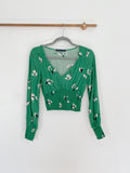 Abercrombie & Fitch Floral Green Long Sleeve XS
