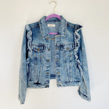 Elan Ruffle Denim Jean Jacket Medium