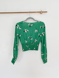 Abercrombie & Fitch Floral Green Long Sleeve XS