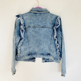Elan Ruffle Denim Jean Jacket Medium