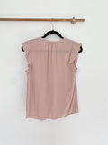 Joie Silk Ruffle Blush Blouse size XS