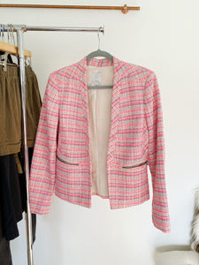 Halogen Tweed Pink Blazer Jacket Medium