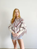 easel Knit Pullover Sweater Poncho S/M