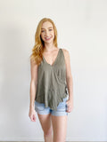 Free People Olive Wrap Tank Top Small