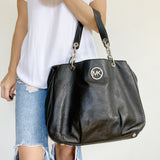 Michael Kors Black Leather Hobo Shoulder Bag