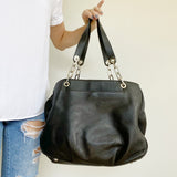 Michael Kors Black Leather Hobo Shoulder Bag